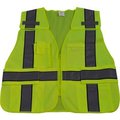 Petra Roc Inc Petra Roc Two Tone Expandable 5-Point Breakaway Public Safety Vest, ANSI Class 2, Lime/Navy, 2XL-5XL LV2-BPSV-PLUS